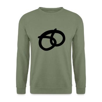 brezel__f1 - Unisex Sweatshirt - army green - Front - Alina (178cm) & Michal (187cm)