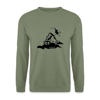 matterhorn in switzerland - Unisex Sweatshirt - army green - Front - Alina (178cm) & Michal (187cm)