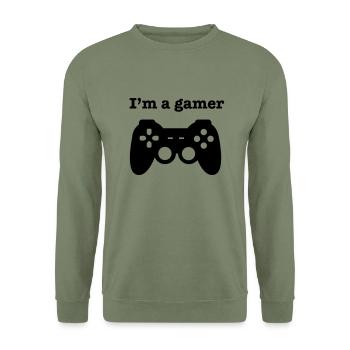 Gamer Spiele - Unisex Pullover - Armeegrün - Vorne - Alina (178cm) & Michal (187cm)