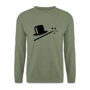 magic__f1 - Sweat-shirt Unisexe - vert militaire - Devant - Alina (178cm) & Michal (187cm)