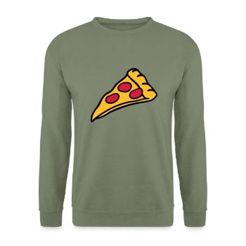 pizza salami käse design - Unisex Pullover - Armeegrün - Vorne - Alina (178cm) & Michal (187cm)