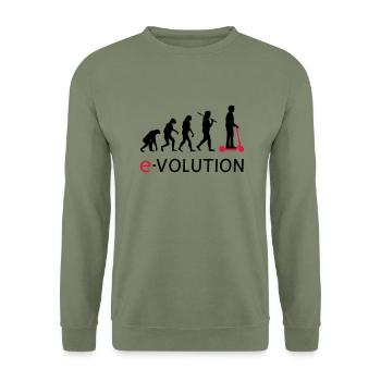 Evolution ElectroScooter eScooter ERoller - Unisex Pullover - Armeegrün - Vorne - Alina (178cm) & Michal (187cm)