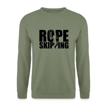 Rope skipping - Unisex Sweatshirt - army green - Front - Alina (178cm) & Michal (187cm)