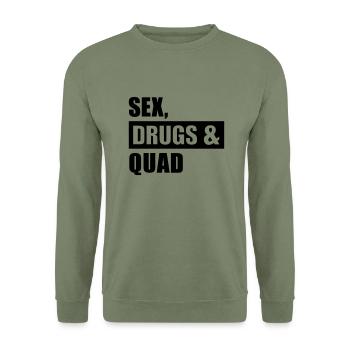 Sex Drugs Quad - Sweat-shirt Unisexe - vert militaire - Devant - Alina (178cm) & Michal (187cm)
