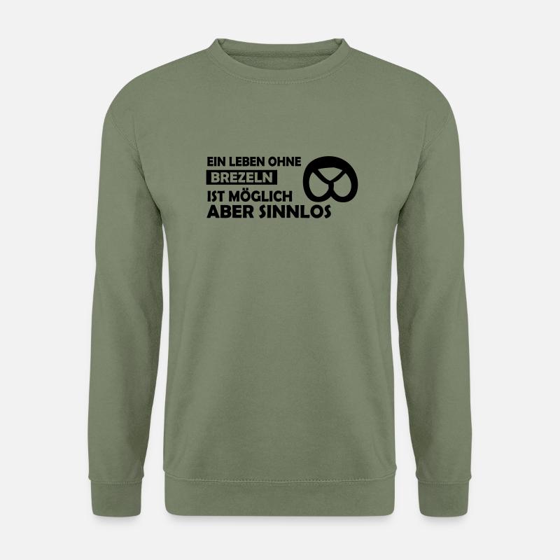ein leben ohne brezeln - Unisex Pullover - Armeegrün