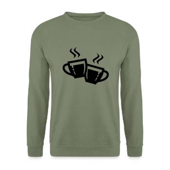 tassen icon - Unisex Pullover - Armeegrün - Vorne - Alina (178cm) & Michal (187cm)