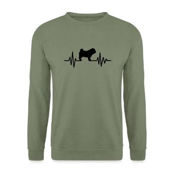 Shar Pei - Unisex Sweatshirt - army green - Front - Alina (178cm) & Michal (187cm)