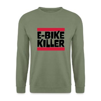 E BIKE KILLER - Unisex Pullover - Armeegrün - Vorne - Alina (178cm) & Michal (187cm)