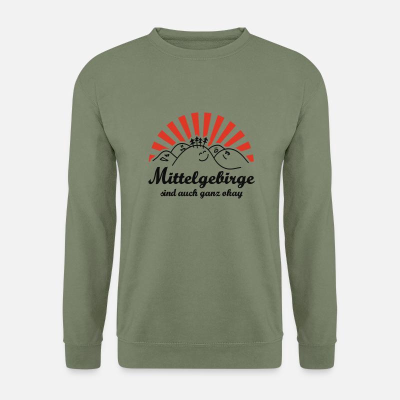 Mittelgebirge - die sympathischen Berge - Unisex Pullover - Armeegrün
