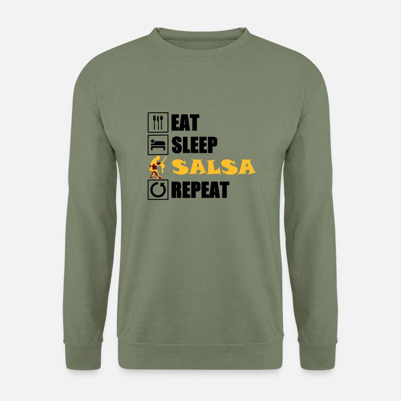 eat sleep SALSA repeat - Unisex Pullover - Armeegrün