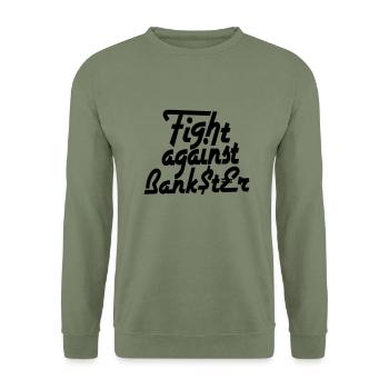 Banksters - Sweat-shirt Unisexe - vert militaire - Devant - Alina (178cm) & Michal (187cm)