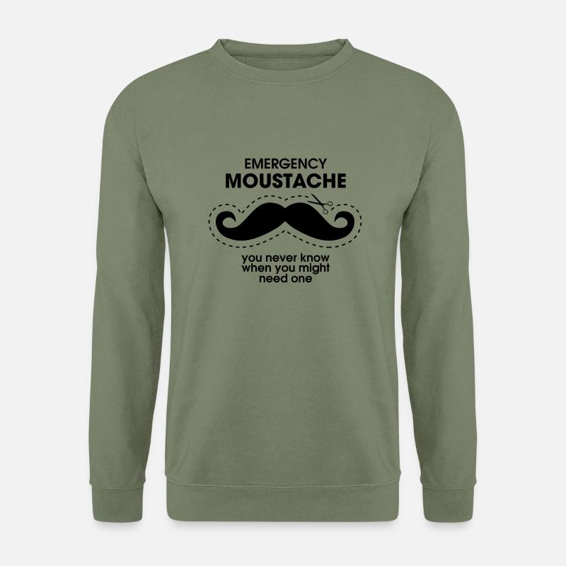 Emergency Moustache - Unisex Pullover - Armeegrün