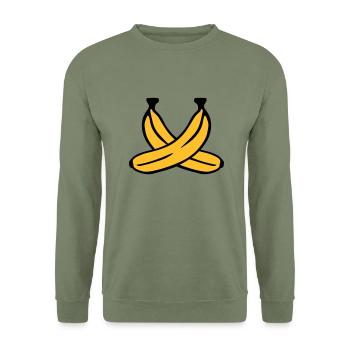 Banane - Unisex Pullover - Armeegrün - Vorne - Alina (178cm) & Michal (187cm)