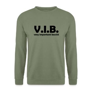 very important bassist - Unisex Pullover - Armeegrün - Vorne - Alina (178cm) & Michal (187cm)
