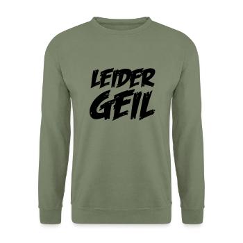 leider_geil - Unisex Pullover - Armeegrün - Vorne - Alina (178cm) & Michal (187cm)