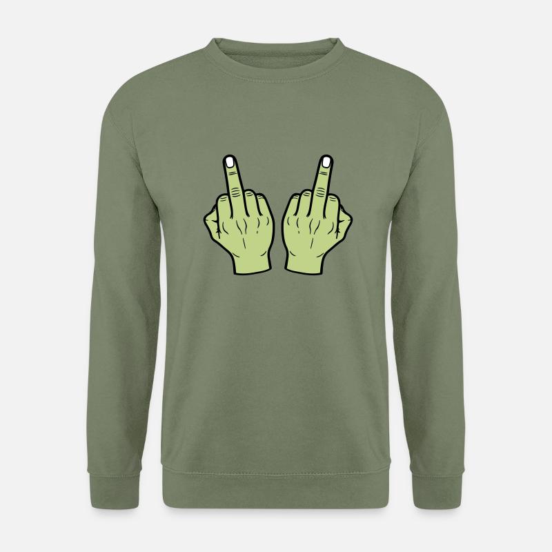 Mittelfinger Hand - Unisex Pullover - Armeegrün