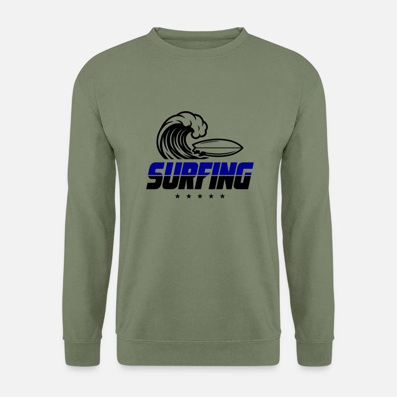 Surfing Surfboard - Unisex Pullover - Armeegrün