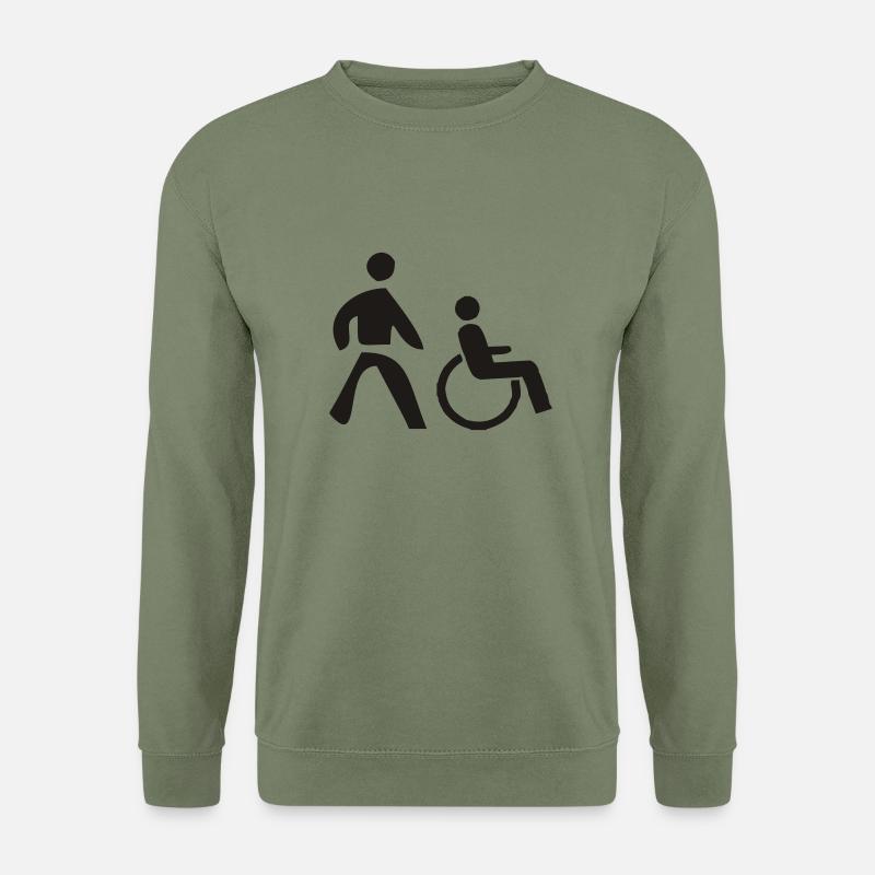 Rollstuhl - wheelchair - Unisex Pullover - Armeegrün