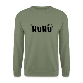 huhu - Unisex Pullover - Armeegrün - Vorne - Alina (178cm) & Michal (187cm)
