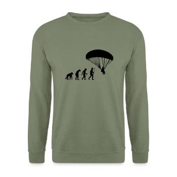 Paragliding Evolution - Unisex Pullover - Armeegrün - Vorne - Alina (178cm) & Michal (187cm)