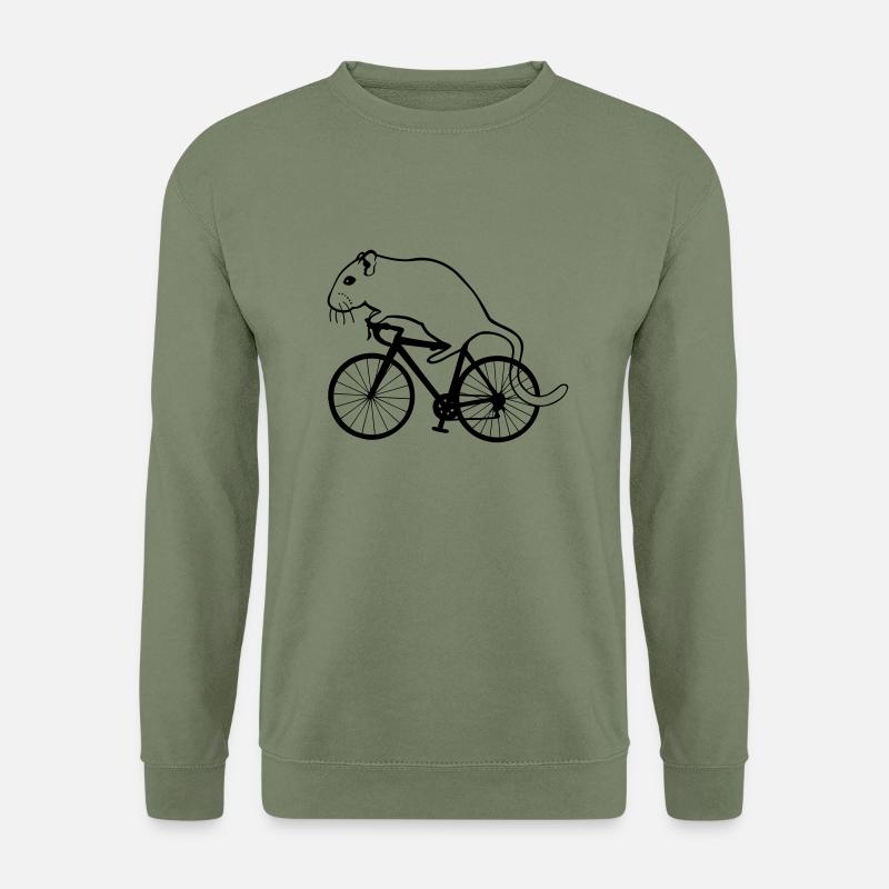 Rennmaus auf Rennrad - Unisex Pullover - Armeegrün