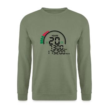 years 20 years anniversary meter - Unisex Sweatshirt - army green - Front - Alina (178cm) & Michal (187cm)