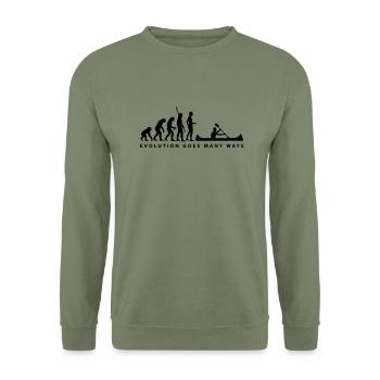 evolution_ruderer_b_1c - Sweat-shirt Unisexe - vert militaire - Devant - Alina (178cm) & Michal (187cm)