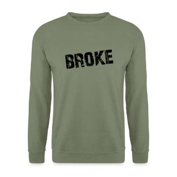 Broke - Farbwechsel - Unisex Pullover - Armeegrün - Vorne - Alina (178cm) & Michal (187cm)