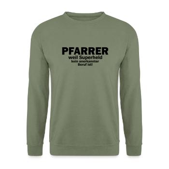 pfarrer - Unisex Pullover - Armeegrün - Vorne - Alina (178cm) & Michal (187cm)