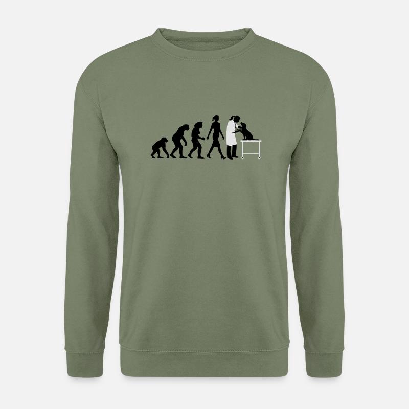 evolution_of_woman_tierarztin02_2c - Unisex Pullover - Armeegrün