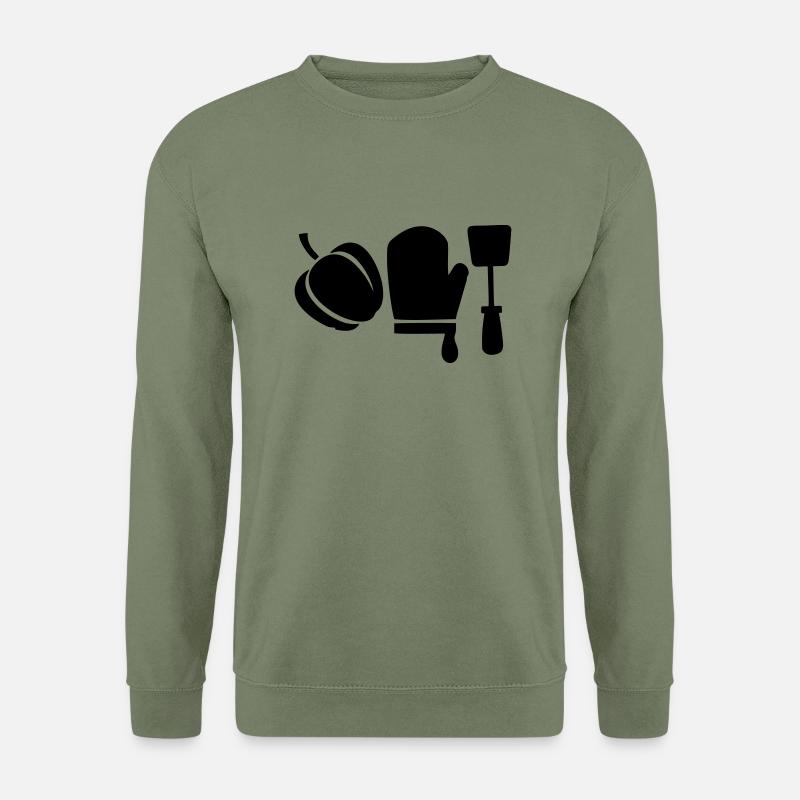 Grillen - Grillschürze selber gestalten - Unisex Pullover - Armeegrün