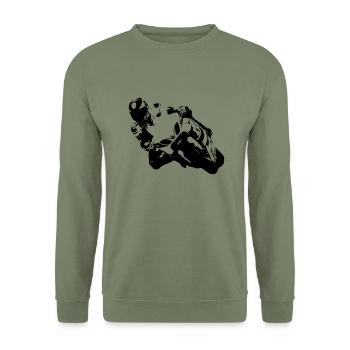 Biker - Sweat-shirt Unisexe - vert militaire - Devant - Alina (178cm) & Michal (187cm)