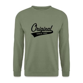 Original Since 1984 (Year Of Birth, Birthday, 1C) - Unisex Sweatshirt - army green - Front - Alina (178cm) & Michal (187cm)
