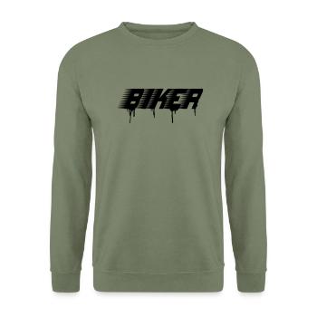 biker - Unisex Pullover - Armeegrün - Vorne - Alina (178cm) & Michal (187cm)