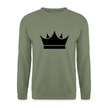 King, Crown, Royal, Queen, Prince, Princess, GOLD - Unisex Pullover - Armeegrün - Vorne - Alina (178cm) & Michal (187cm)