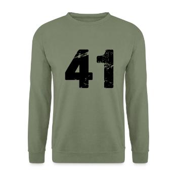 41 - Unisex Pullover - Armeegrün - Vorne - Alina (178cm) & Michal (187cm)