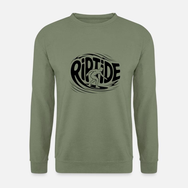 Riptide - Cooles Surfer-Logo - Unisex Pullover - Armeegrün