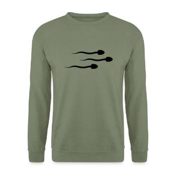 sperm__f1 - Unisex Sweatshirt - army green - Front - Alina (178cm) & Michal (187cm)