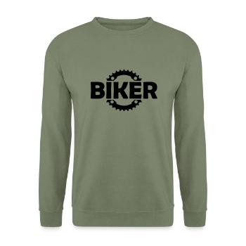 biker - Sweat-shirt Unisexe - vert militaire - Devant - Alina (178cm) & Michal (187cm)