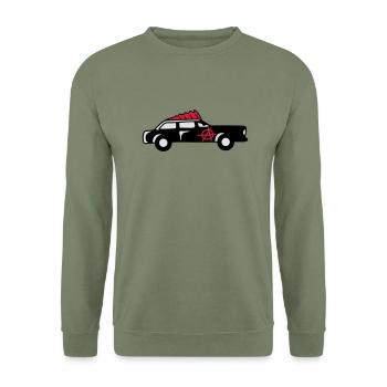 Punk Car - Unisex Sweatshirt - army green - Front - Alina (178cm) & Michal (187cm)