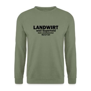 Landwirt - Unisex Pullover - Armeegrün - Vorne - Alina (178cm) & Michal (187cm)