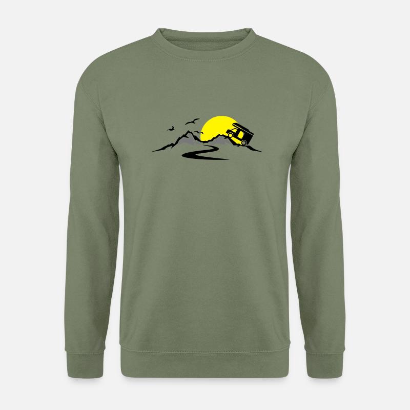 Reise - Berge Wohnmobil - Unisex Pullover - Armeegrün