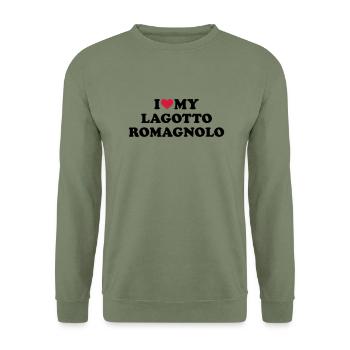Lagotto Romagnolo - Unisex Pullover - Armeegrün - Vorne - Alina (178cm) & Michal (187cm)