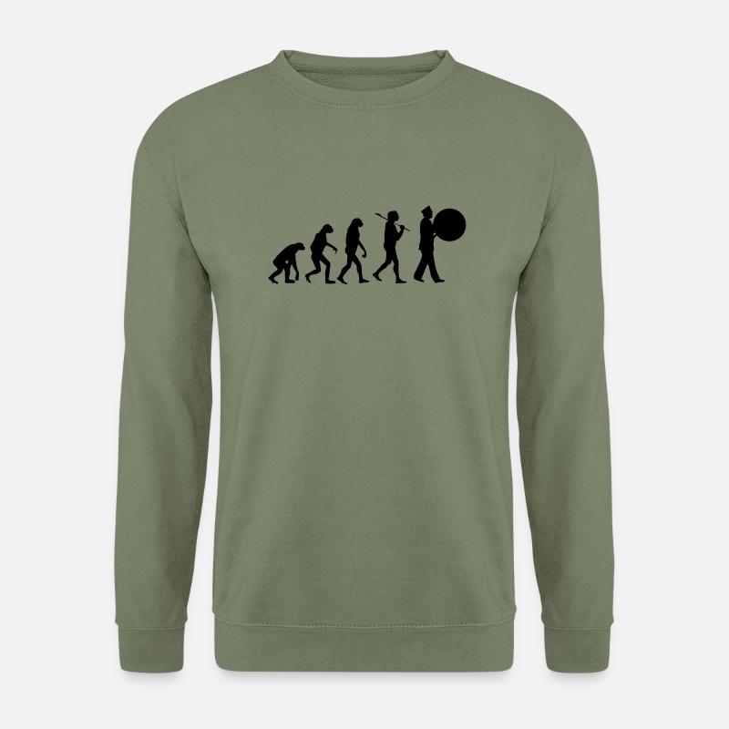 Evolution Trommel Spielmannszug Lustig Kapelle - Unisex Pullover - Armeegrün
