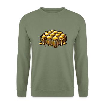 Honeycomb Honey - Unisex Sweatshirt - army green - Front - Alina (178cm) & Michal (187cm)