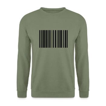 barcode - Unisex Pullover - Armeegrün - Vorne - Alina (178cm) & Michal (187cm)
