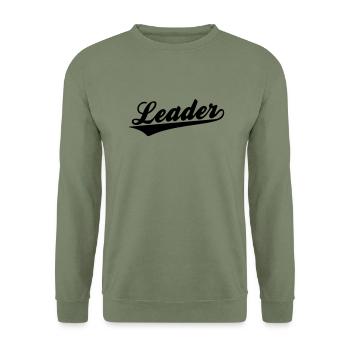 Leader - Unisex Pullover - Armeegrün - Vorne - Alina (178cm) & Michal (187cm)