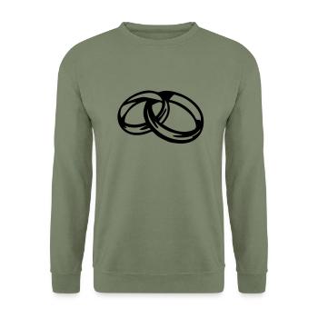 Eheringe - Wedding Band - Unisex Pullover - Armeegrün - Vorne - Alina (178cm) & Michal (187cm)