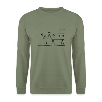 bootsbauer - Unisex Pullover - Armeegrün - Vorne - Alina (178cm) & Michal (187cm)