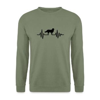 Bernese mountain - Unisex Sweatshirt - army green - Front - Alina (178cm) & Michal (187cm)